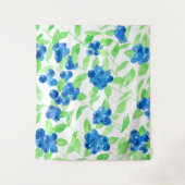 Blaubeeren-Aquarellmuster Wandteppich (Vorderseite)