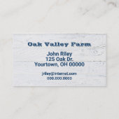 Blaubeeren auf Barnwood Visitenkarte (Rückseite)