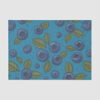 Blaubeeren auf blau seidenpapier