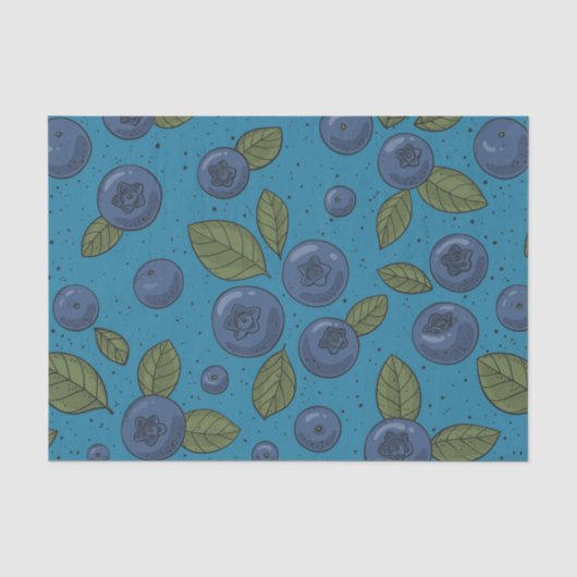 Blaubeeren auf blau seidenpapier (Vorderseite)