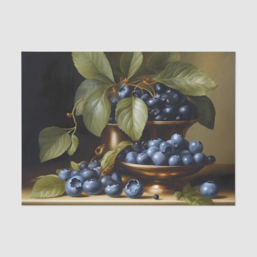 Blaubeeren auf dem Tisch Seidenpapier (Vorderseite)
