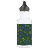 Blaubeeren auf dunkelgrün edelstahlflasche (Rechts)