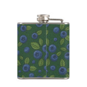 Blaubeeren auf dunkelgrün flachmann (Rückseite)