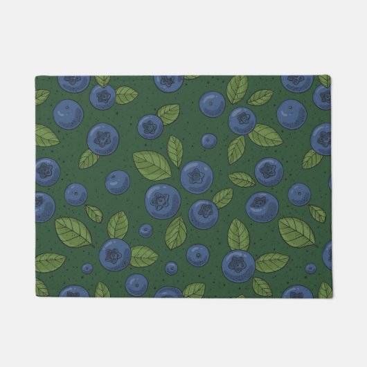Blaubeeren auf dunkelgrün fußmatte (Vorderseite)