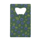 Blaubeeren auf dunkelgrün geldbeutel flaschenöffner (Vorderseite)