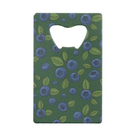 Blaubeeren auf dunkelgrün geldbeutel flaschenöffner (Rückseite)