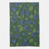 Blaubeeren auf dunkelgrün geschirrtuch (Vertikal)