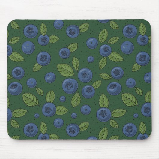 Blaubeeren auf dunkelgrün mousepad (Vorne)