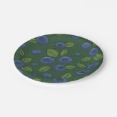 Blaubeeren auf dunkelgrün pappteller (Schrägansicht)