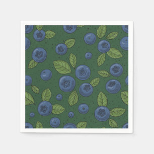 Blaubeeren auf dunkelgrün serviette
