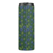 Blaubeeren auf dunkelgrün thermosbecher (Rückseite)