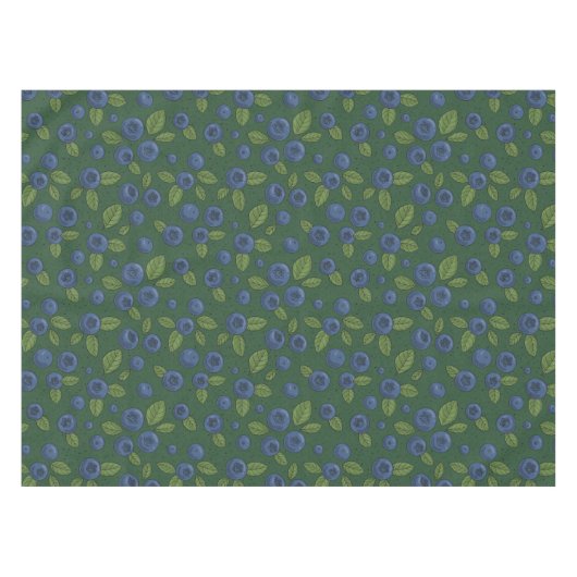 Blaubeeren auf dunkelgrün tischdecke (Vorderseite (Horizontal))