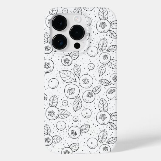 Blaubeeren auf schwarz und weiß Case-Mate iPhone hülle (Rückseite)