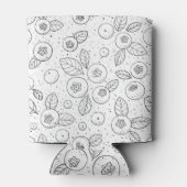 Blaubeeren auf schwarz und weiß dosenkühler (Rückseite)