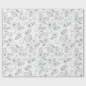 Blaubeeren auf schwarz und weiß geschenkpapier (Flach)