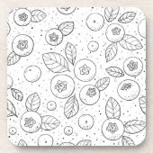 Blaubeeren auf schwarz und weiß getränkeuntersetzer (Vorderseite)