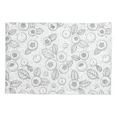 Blaubeeren auf schwarz und weiß kissenbezug (Rückseite-Links)