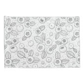 Blaubeeren auf schwarz und weiß kissenbezug (Rückseite-Rechts)