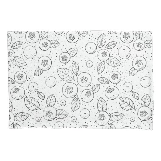 Blaubeeren auf schwarz und weiß kissenbezug (Vorderseite-Links)