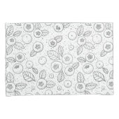 Blaubeeren auf schwarz und weiß kissenbezug (Vorderseite-Rechts)