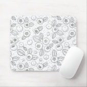 Blaubeeren auf schwarz und weiß mousepad (Mit Mouse)