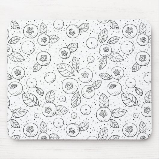 Blaubeeren auf schwarz und weiß mousepad (Vorne)