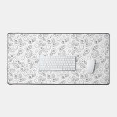 Blaubeeren auf schwarz und weiß schreibtischunterlage (Tastatur & Maus)