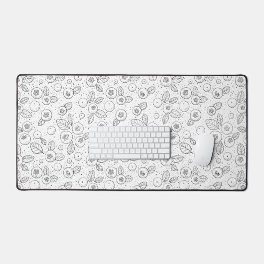 Blaubeeren auf schwarz und weiß schreibtischunterlage (Tastatur & Maus)