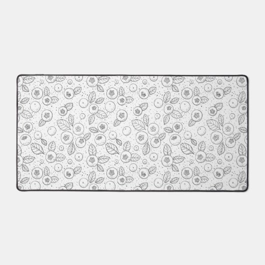 Blaubeeren auf schwarz und weiß schreibtischunterlage (Vorderseite)