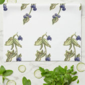 Blaubeeren auf Weinstieren mit Blätter Geschirrtuch (Gefaltet)