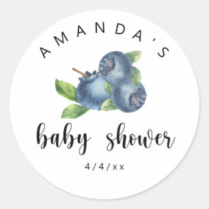 Blaubeeren - Babyparty Runder Aufkleber