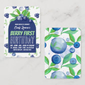 Blaubeeren, Berry First Birthday Handout Tickets (Vorne/Hinten)