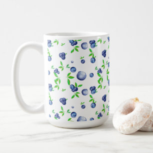 Blaubeeren, Blaubeere, Wasserfarbe, Früchte Kunst Kaffeetasse