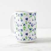 Blaubeeren, Blaubeere, Wasserfarbe, Früchte Kunst Kaffeetasse (Vorderseite Links)
