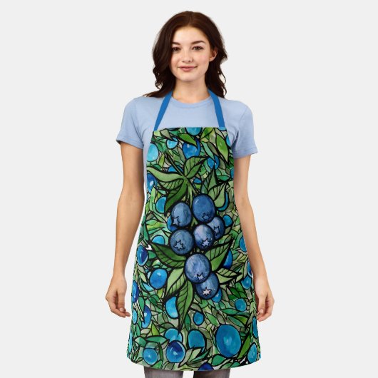 Blaubeeren Blaubeerenfarm Blau                    Schürze (Getragen)
