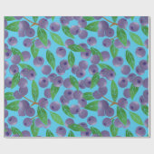 Blaubeeren - blauer Hintergrund Geschenkpapier (Flach)