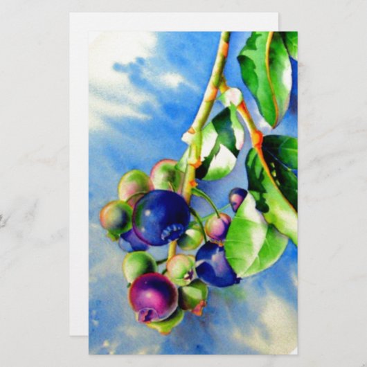 Blaubeeren Briefpapier (Vorne/Hinten)