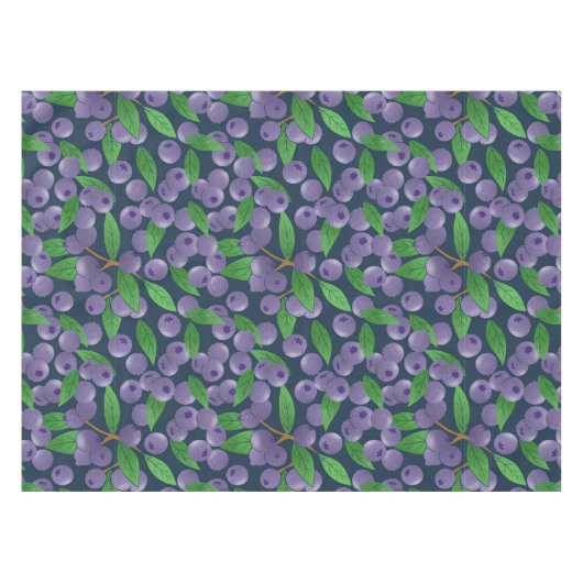 Blaubeeren - dunkelblauer Hintergrund Tischdecke (Vorderseite (Horizontal))
