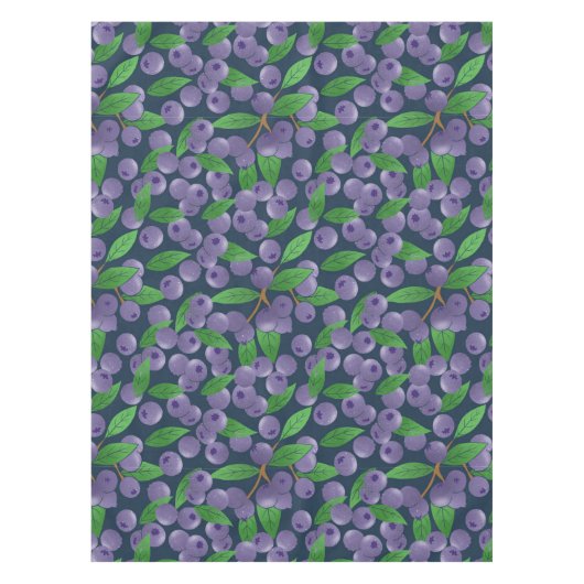 Blaubeeren - dunkelblauer Hintergrund Tischdecke (Vorderseite)