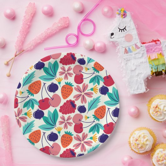 Blaubeeren Erdbeeren Berry Pappteller (Party)
