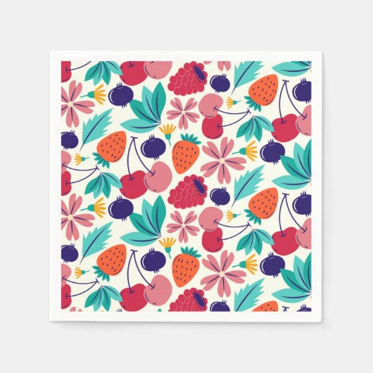 Blaubeeren Erdbeeren Berry Serviette (Vorderseite)