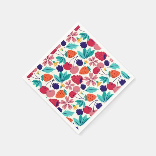 Blaubeeren Erdbeeren Berry Serviette (Ecke)