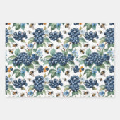 Blaubeeren Erdbeeren Bienen und Schmetterlinge Geschenkpapier Set (Vorderseite)