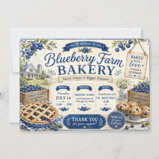 Blaubeeren-Farm-Bäckerei-Bäckerverkauf Einladung
