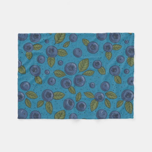 Blaubeeren Fleecedecke (Vorderseite (Horizontal))