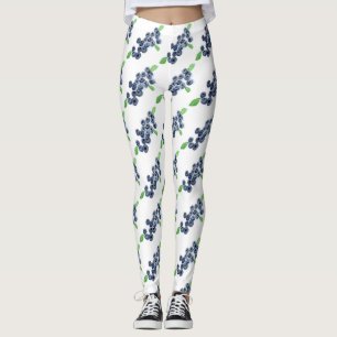 Blaubeeren Frucht Aquarell  Essen Beeren Muster Leggings