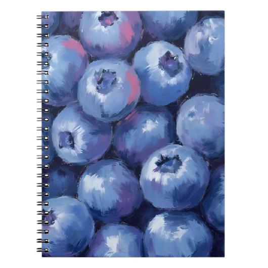 Blaubeeren | Frucht Aquarell Gemalt Notizblock (Vorderseite)
