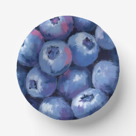 Blaubeeren | Frucht Aquarell Gemalt Pappteller