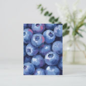 Blaubeeren | Frucht Aquarell Gemalt Postkarte (Stehend Vorderseite)