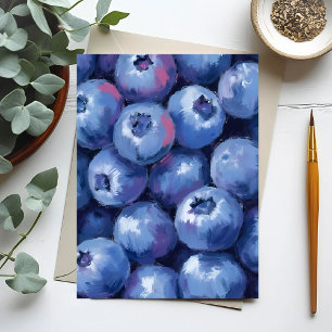 Blaubeeren Frucht Aquarell Gemalt Postkarte